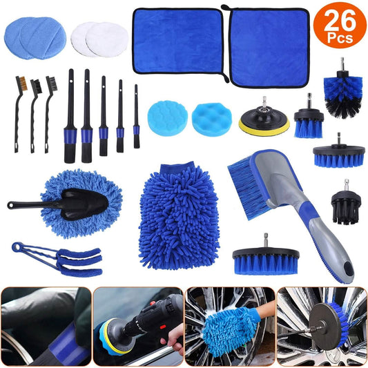 Premium car detailing brush kit